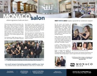 Monaco Salon featured in South Tampa Magazine!