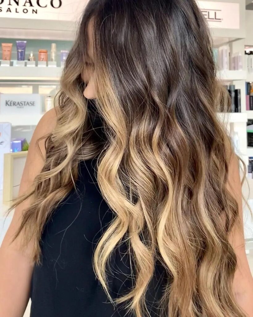 bronde balayage with money piece monaco salon tampa