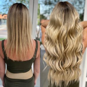 2 rows hidden beaded row hand tied extensions monaco salon tampa